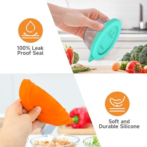 Sophico Silicone Replacement Lids for Pyrex and Anchor Hocking Glass Custard Cups 6oz, Round Silicone Cover for Food Storage (Container not Included) by SOPHICO - Image 5