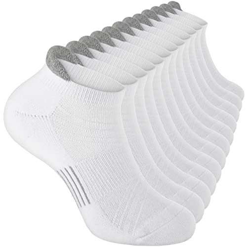 6 Paar Herren Knöchelsocken Größe 10-13/13-15 Anti-Blister Baumwolle Sportsocken Gepolsterte Low Cut Tab mit Fußgewölbeunterstützung Cover