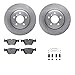 Dynamic Friction Company Front Brake Rotors with 5000 Euro Ceramic Brake Pads includes Hardware 6612-31446