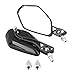specchietti filettatura 8mm + 8mm 10mm Specchietti retrovisori per moto Scooter Alluminio Modello a fiamma Vista laterale Specchi Modello a fiamma laterale Vista posteriore Specchi 1 paio(NERO)