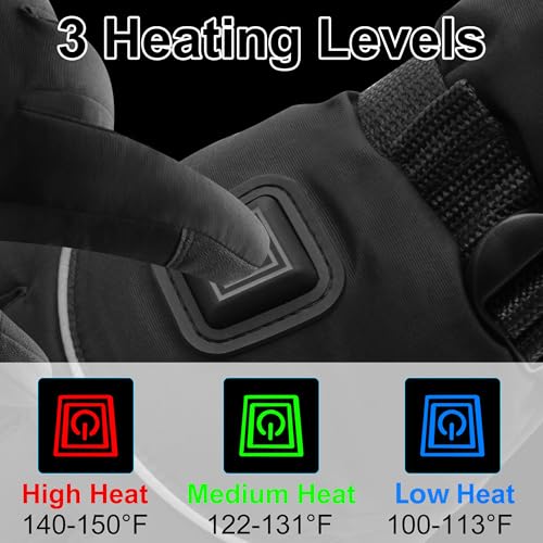 MMlove Heated Gloves for Men Women, Waterproof Touchscreen Rechargeable Heated Gloves, Battery Powered Outdoor Hand Warmers for Camping Fishing Motorcycling Skiing by MMlove - Image 3