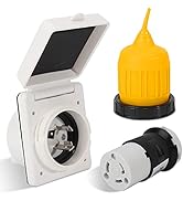 Afurkuot 30 Amp Shore Power Inlet Plug, NEMA L5-30R Female Twist Lock Connector RV Power Receptac...