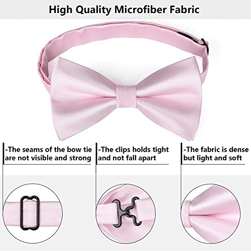 Image of HISDERN Bow Ties for Men Pretied Bowties Classic Formal Business Bow Tie Adjustable Tuxedo Bowtie for Wedding Party