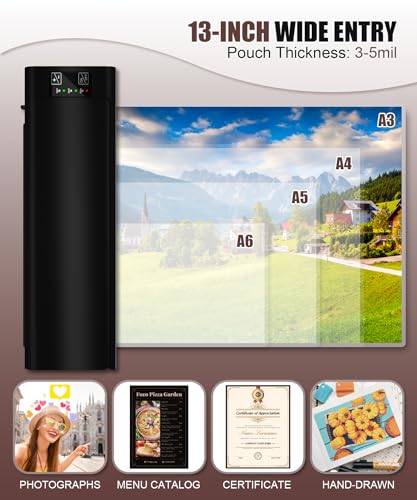 Image of 13 inch Laminator Machine, A3 9-in-1 Hot & Cold Laminating Machine | 60-Second Fast Warm-Up, Jam-Release Anti-Jam System, Includes A3 /A4 /A5 Laminating Sheets, Built-In Corner Rounder & Cutter