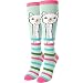 Women's Novelty Funny Cute Striped Llama Over the Calf Knee High Boot Socks