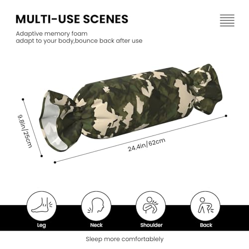 Almohada de espuma viscoelástica camuflada 62 cm miniatura 3