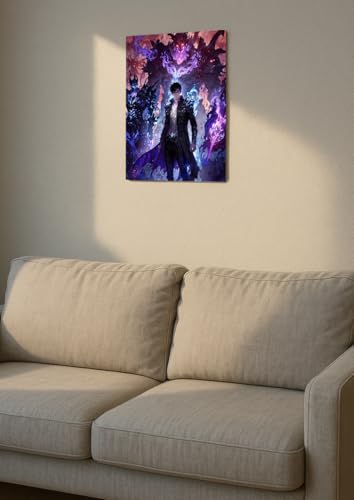 Image of NIJUKA Anime Printed Metal sheet Poster For Home And Room Decoration | For Anime Art Fans Boys And Girls (Jin wo shadow army)