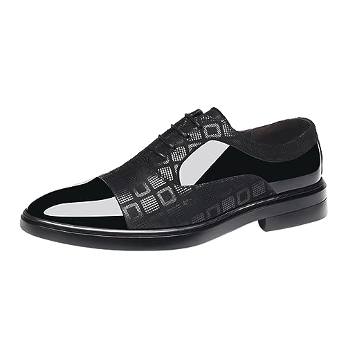 ADMLZQQ Men's Casual Oxfords Shoes, Lace-Up Derby Shoes for Men, Formal Business Men Shoes