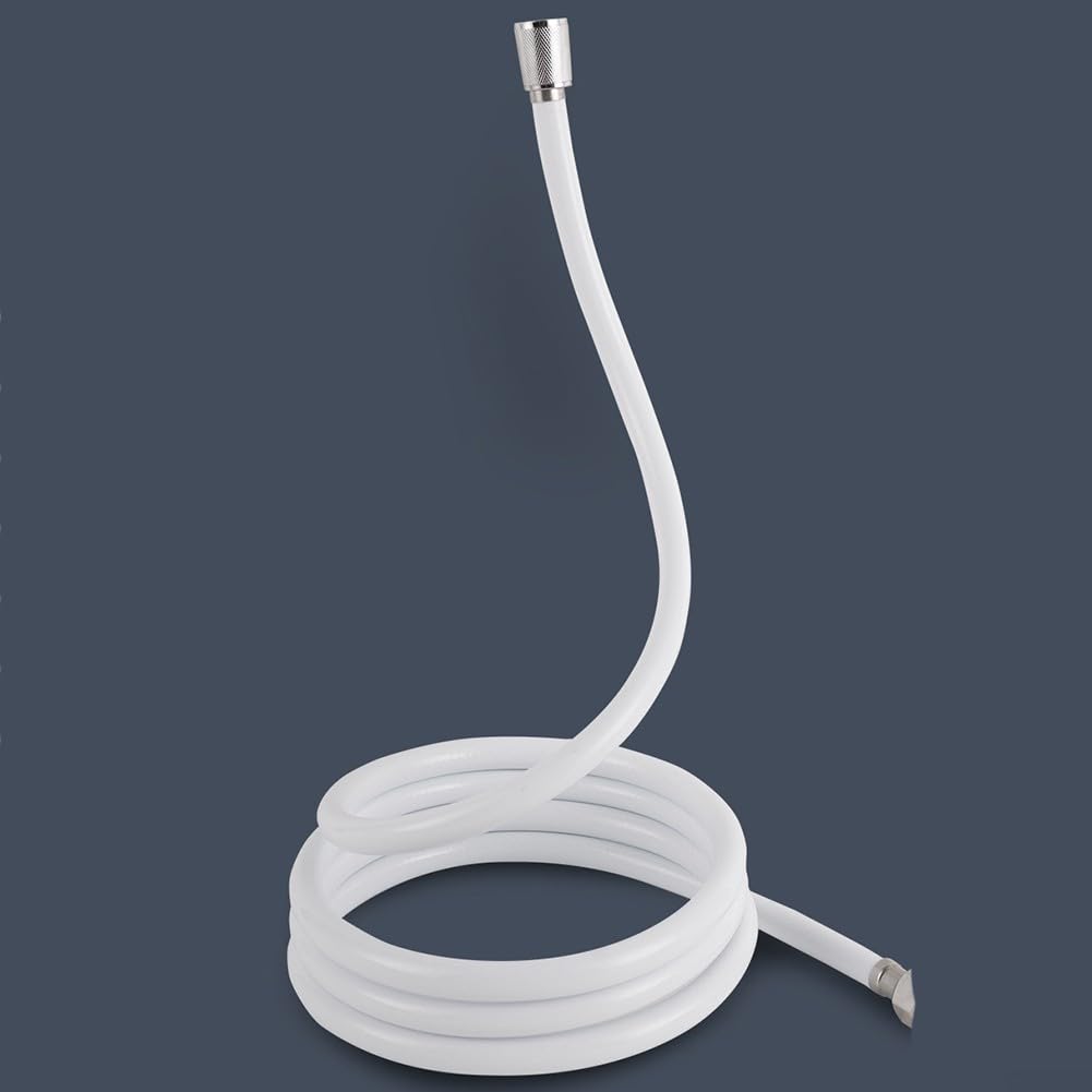 Kit de cabezal de ducha retráctil para yate con spray a presión, acero inoxidable y plástico, juego de ducha marina para caravana, barco, al aire libre, manguera de PVC sin enredos, blanco