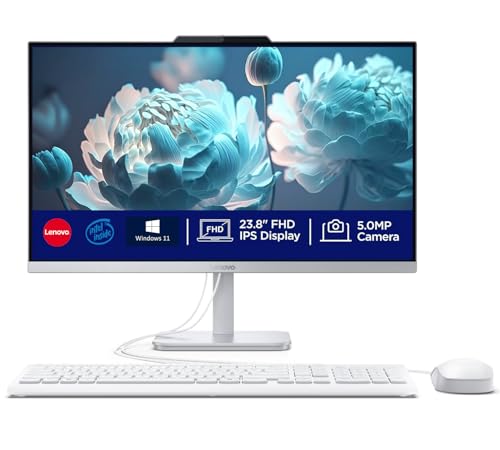 Image of Lenovo 24 inch IPS FHD All-in-One Desktop Computer for Home Office, Intel N100 Quad-Core CPU, 32GB DDR4 RAM, 1TB PCIe SSD, WiFi 6, RJ45, Bluetooth 5.2, Intel UHD Graphics, Keyboard and Mouse