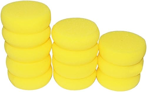 12 esponjas redondas de pintura amarilla, esponjas sintéticas para artistas, acuarelas, para arte y manualidades, cerámica, limpieza, cerámica,