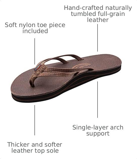 Image of Rainbow Sandals Ladies The Sand Piper Luxury Leather - Single Layer Arch w /Double Narrow 1 /3 inch Strap