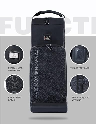 Harrison Howard Tall Boot Bag Equestrian Boot Travel Bag for Storing Helmet, Horse Whip Accessories Boot Storage Bag Black4