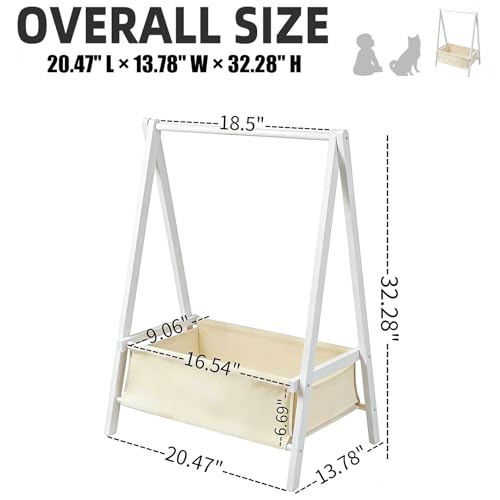 Toomieukidy Baby Clothing Rack for Baby Shower, Pets Clothes Rack with Storage Box & Hanging Rod for Dogs/Cats, Mini Dolls Closet Rack, Bamboo Baby Shower Rack for Nursery Room (White) by Toomieukidy - Used condition - Image 2
