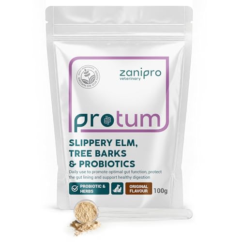 Zanipro Slippery Elm for Dogs & Tree Barks - 100g Powder with Probiotics for Dogs and Cats Marshmallow Root for Gut Health Digestion Dog Acid Reflux Treatment Bloat Relief & Upset Tummy & Diarrhea