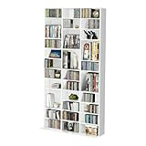 1116 CD/528 DVD Storage Shelf Rack Unit Adjustable Book Bluray Video Games(White) - Image 1