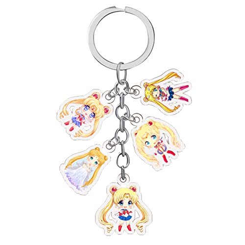 N//C Llavero Sailor Moonllavero Transparente Doble Cara Sailor Moon Llavero Dibujos Animados Regalos...