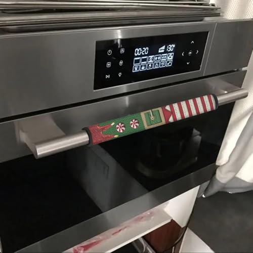 Image of Santa Claus Fridge Door Handle Covers Set of 4 Christmas Decorative Refrigerator Handle Covers Non-Slip Handmade Kitchen Appliance Gloves, Anti-Stain & Anti-Scratch 2025