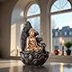 ZEN’LIGHT, Zimmerbrunnen Buddha Hartha, Dekoration Zen und Feng Shui, originelles Geschenk Buddha, LED-Beleuchtung Mehrfarbig, leise Pumpe, L 27 x B 27 x H 40 cm