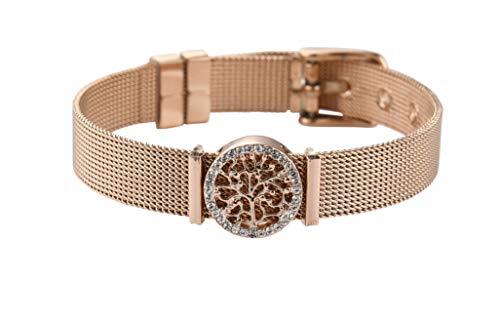 Preisvergleich Produktbild Lebensbaum armband - Charmband - Edelstahl Silber Rosegold Gold (Rose gold)