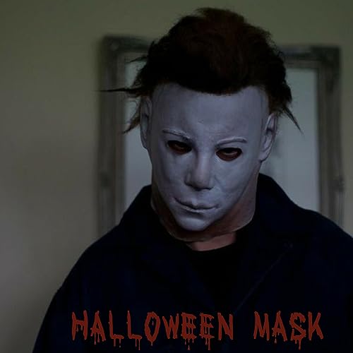 Gtetkde Halloween Michael Myers Mask 2024 Halloween Horror Cosplay Costume Scar Mask White 1P thumb #4