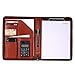 Enyuwlcm A4 PU Leather Padfolio with Zipper Zippered Portfolio with Clipboard for Resume Suitable for Men Women (Brown)