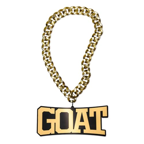 TrophySmack GOAT Turnover Chain - Chrome Gold & Black Acrylic (Greatest of All Time)