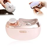 Electric Nail Clipper, 2 in 1 Electric Nail Clippers for Seniors and Adults, Baby Easy Clip Nail Clippers with Polishing, Light & Storage, Smart Nail Clipper 2-Speed for Fingernail & Toenai(Pink)