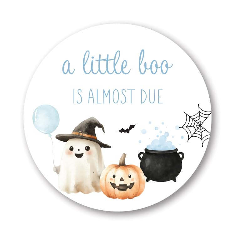 Stickers fête prénatale A Little Boo bleu pour un souvenir tendre