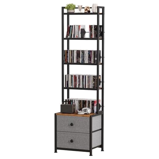 5-Tier CD Storage Rack with Drawer