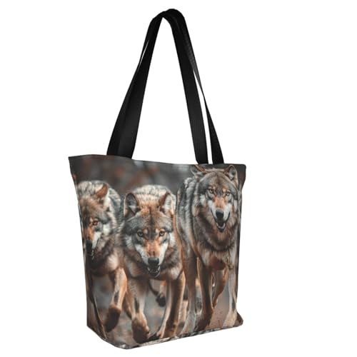 Wolfs Print Comfortable Shoulder Bag Summer HandbagTravel Beach Work Daily Use Versatile Carry2
