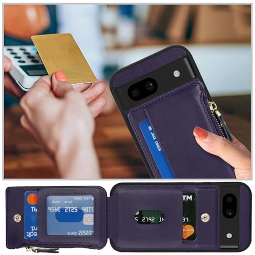 Image of Cavor for Google Pixel 8a Case Wallet with Card Holder, Purple