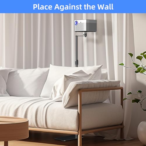 Image of suptek Projector Stand Against Wall Hidden Stand, 360Swivel, Height Adjustable, Mini Projector Mount Bracket, Compatible with Home Office Video Vlog DVR Camera, PR001FP