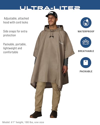 Image of FROGG TOGGS Ultra-lite2 Waterproof, Breathable Rain Poncho, Adult and Youth Sizes