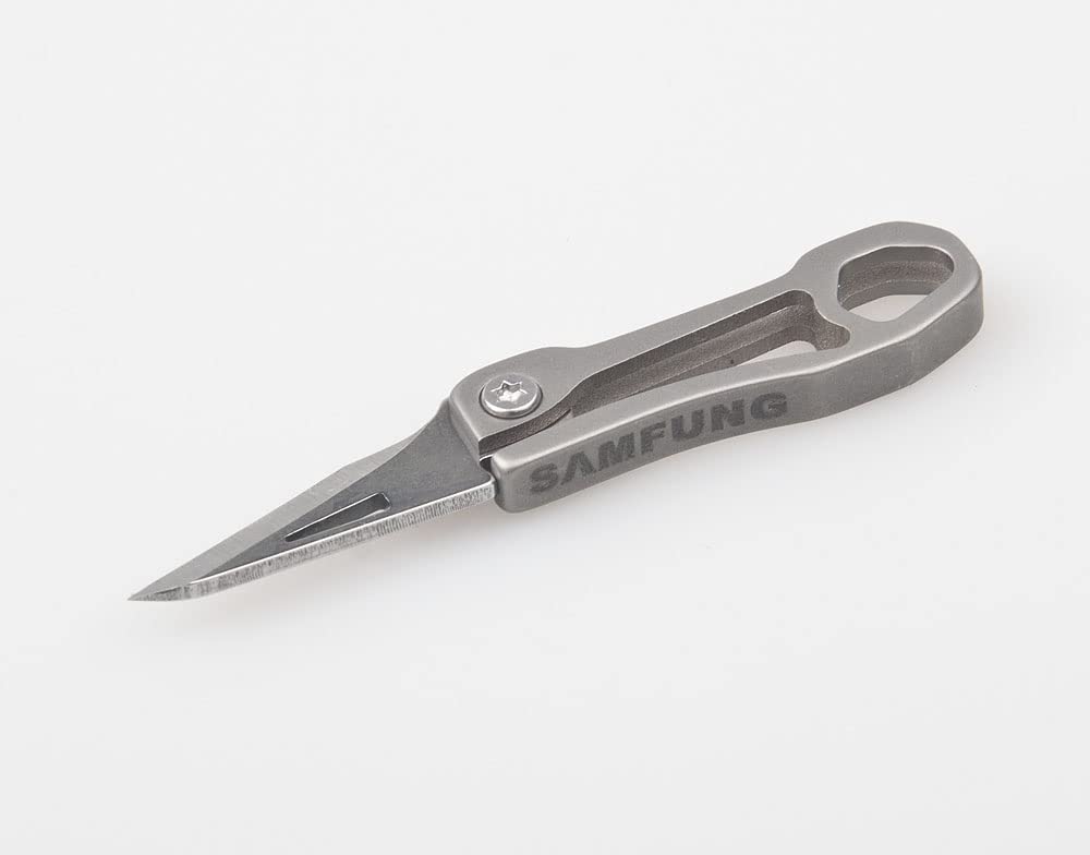 Coltello pieghevole Mini, lama in acciaio inossidabile da 1" con manico di titanio, Ultra compatto e leggero
