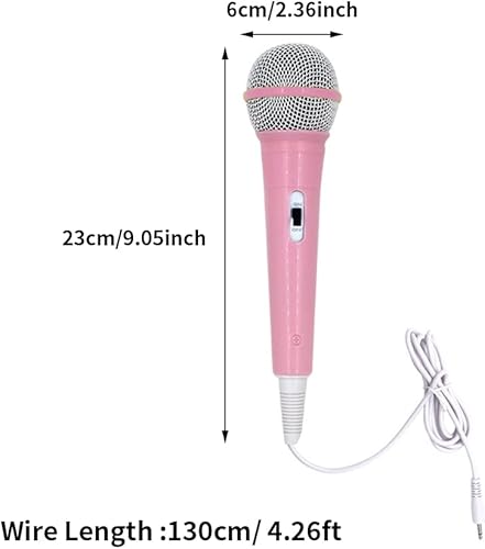 Miniatura 2 de EKDJKK Micrófono con cable, micrófono dinámico portátil con cable Jack de 0.138 in, ligero, sin batería, máquina de canto para el hogar, micrófono