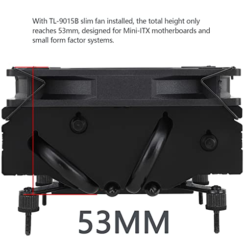 Thermalright AXP90-X53 Black Low Profile ITX CPU Air Cooler, 53mm Height, TL-9015B Slim PWM Fan ITX CPU Heatsink Cooler Low Noise 22.4dba, 2700RPM, for AM4/ AM5/Intel 1700/1150/1151/1200/1851(Black)