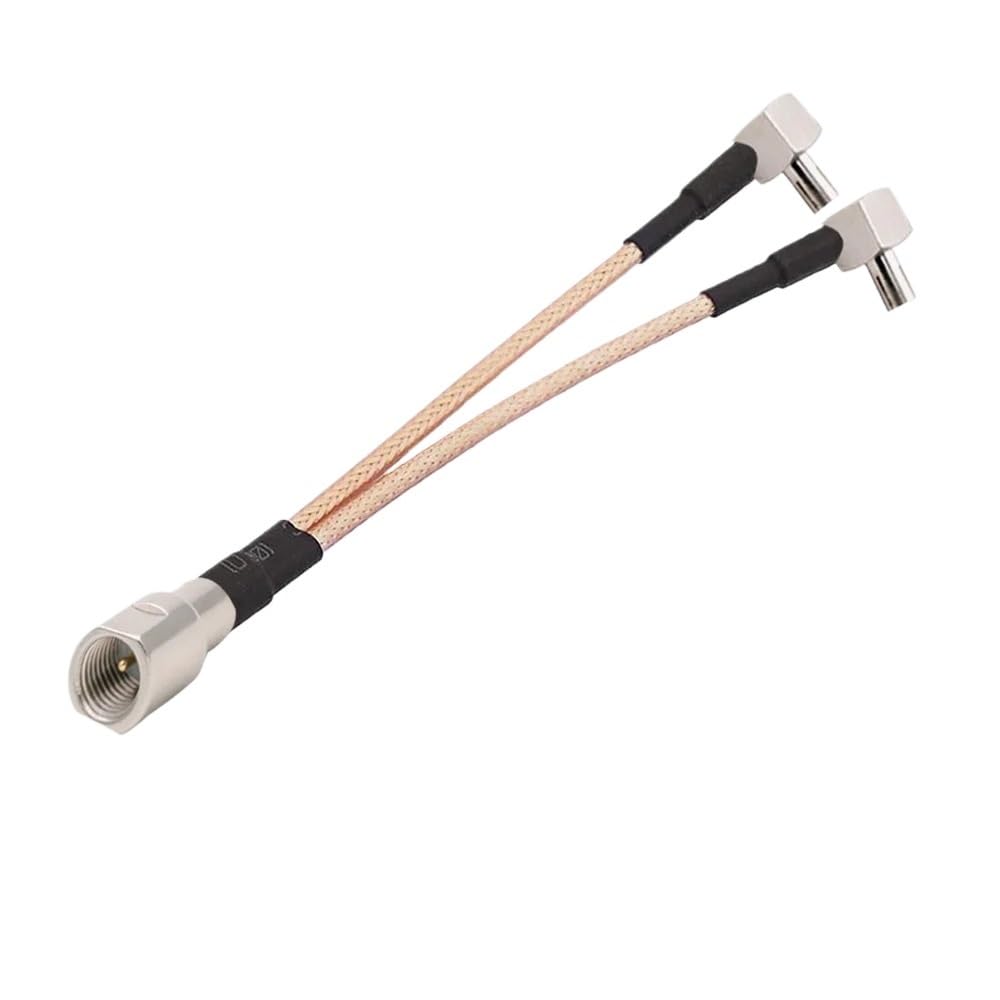 LIHUA R*/F Câble coaxial RG316 Pigtail FME mâle vers 2 x CRC9/TS9 mâles 1to2 Y Type Splitter Modem Routeur (FM M vers 2 x CRC9 M90, 30 cm)