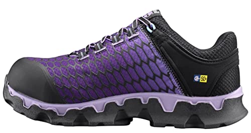 Timberland PRO Women's Powertrain Sport Alloy Toe SD+ Industrial & Construction Shoe, Black Synthetic/Lavender, 7 W US