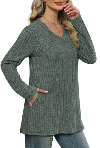 WIHOLL Womens Tops Fall Fahion 2025 Long Sleeve Shirts Casual Lightweight Tunic Sweaters Fashion Winter Clothing4