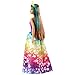 Barbie Dreamtopia Princess Doll, 12-Inch, Brunette with Blue Hairstreak Wearing Rainbow Skirt and Tiara, for 3 to 7 Year Olds​