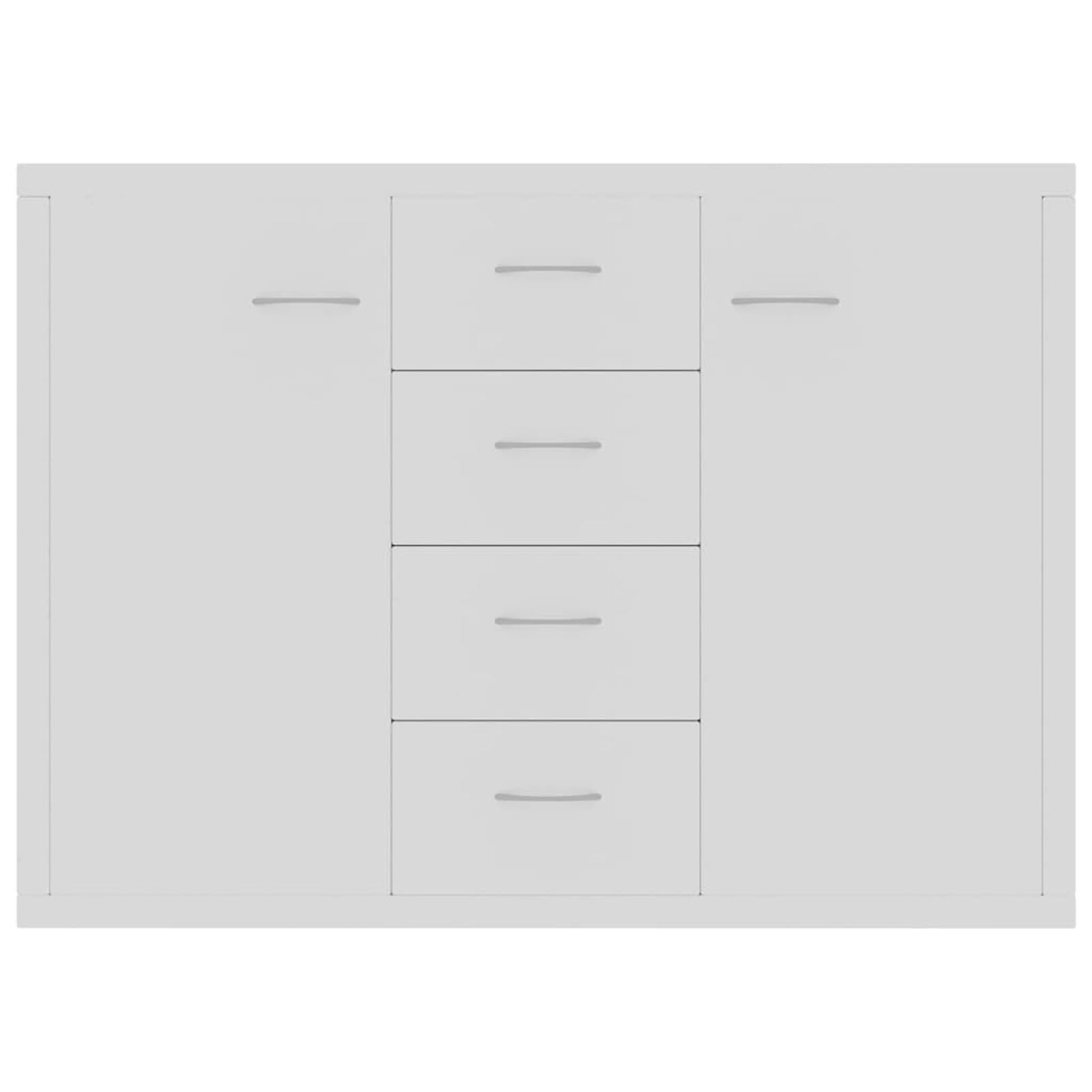 Gecheer Credenza 4 Cassetti 2 Ante Bianco Legno Multistrato 88x30x65 cm Mobile da Soggiorno Camera da Letto Corridoio 800684