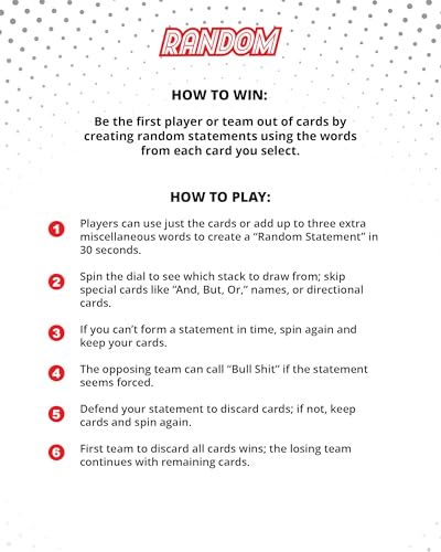 Image of Random Word Board Games for Adults - Fun Family Spinner Party Group Game | Spin, Funny Challenges & Laugh, Creative Wordplay Cards, 2-8 Players, Sharp Thinking, Humor & Strategy for Friends Game Night
