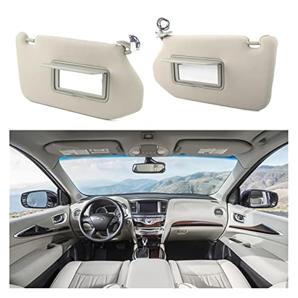 LDAMGWWTPJ Viseras solares para Coches Coche Sunshade Shield Sun Visor Fit for Ni-Ssan Pathfinder 2013-2018 e Infiniti QX60 2014 2015 2016 2017 & JX35 2013 Espejos Interiores