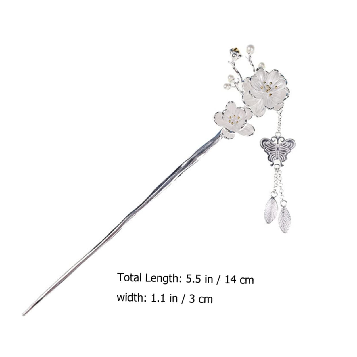 FRCOLOR 4 Stück Retro-haarspangen Für Damen Metall Blumen-haarstab Essstäbchen Für Dutts Quaste Haar-accessoire Für Formelle Anlässe