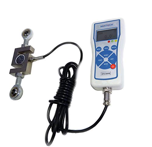 Nextech Dfs-X5000 (5000N/1100Lbf/500Kgf) Digital Force Gauge With External S-Beam Load Cell, Peak/Track Mode, Pass/Fail Led,Usb Output, Back-Lit Graphic Lcd,Metal Enclosure #TOP27