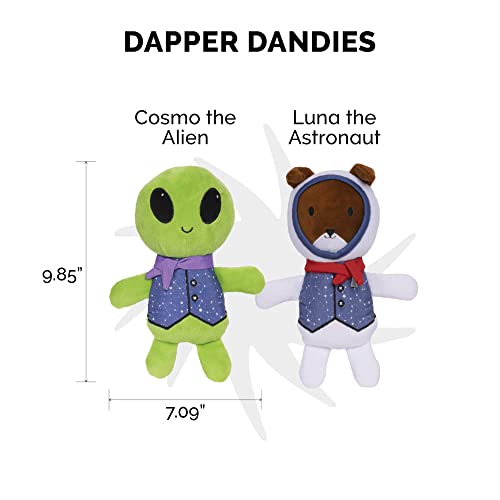 Furhaven Dapper Dandies Galactic Collection Hundespielzeug-Set, quietschend, waschbar, Alien/Astronaut, 2er-Pack