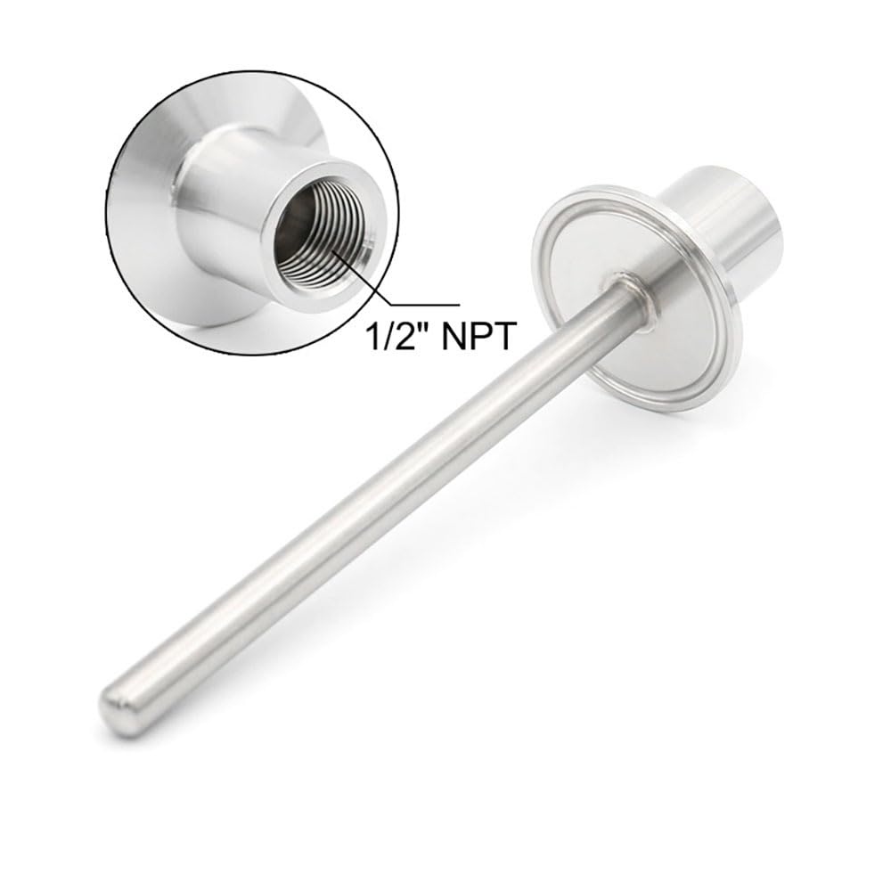 Termopozzo Sanitario TriClamp 1/2" NPT per Sensore 1.5"