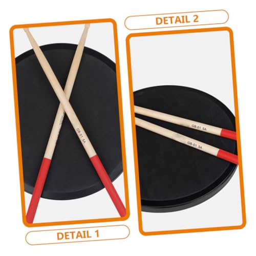Baquetas de Madera Rojo 3 Pares para Batería miniatura 3