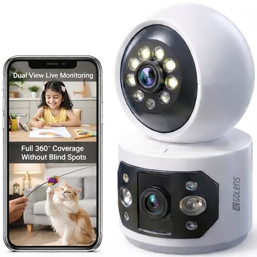 Image of Golens WC07K 6MP Dual-Lens WiFi Security Camera Outdoor, 360 PTZ, AI Human Detection, Color Night Vision, 5X Zoom, Two-Way Audio, Alarm Light, App Control